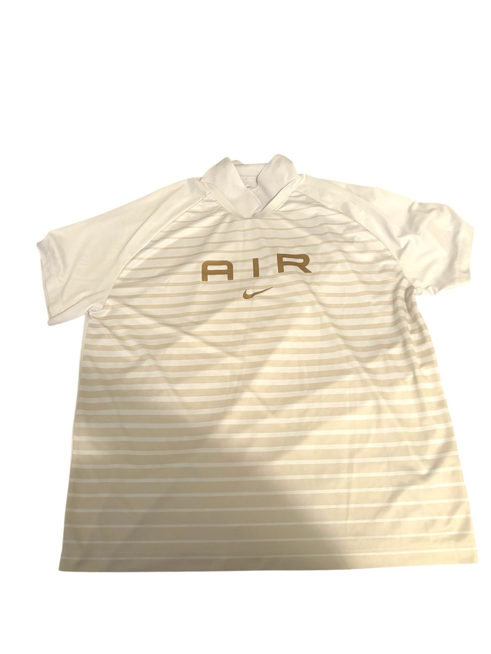 Nike Air Men's Short Sleeve Polo in Cream with Gold Logo